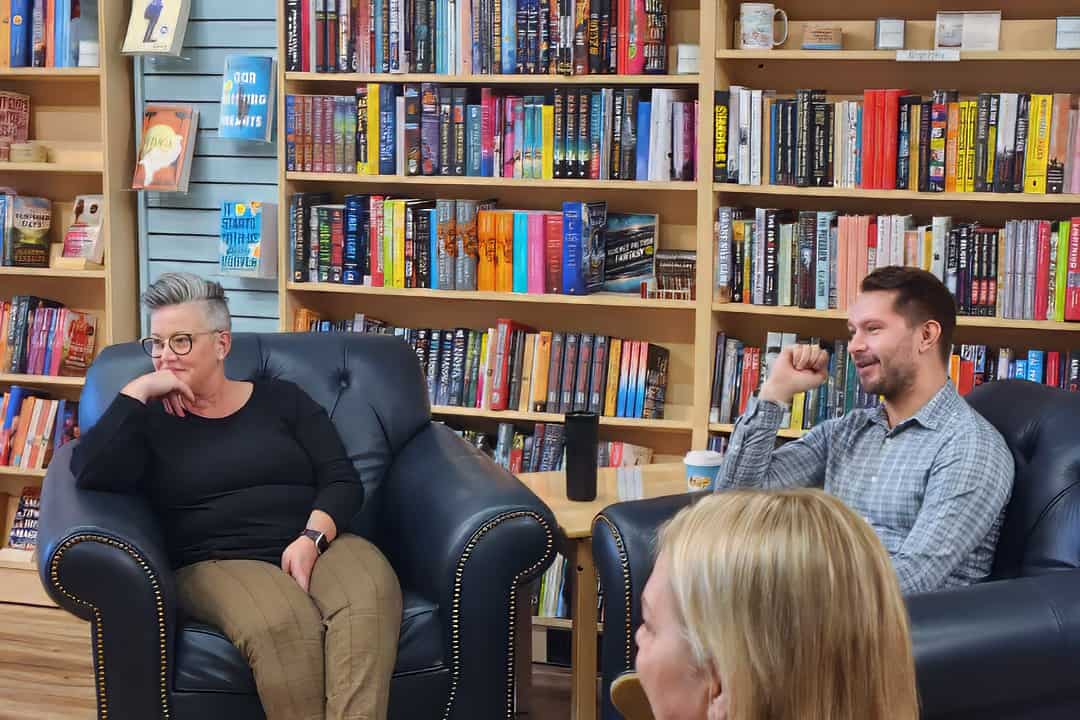 Bluebird Books, Amy Erickson with interviewer as part of the Start Up Series