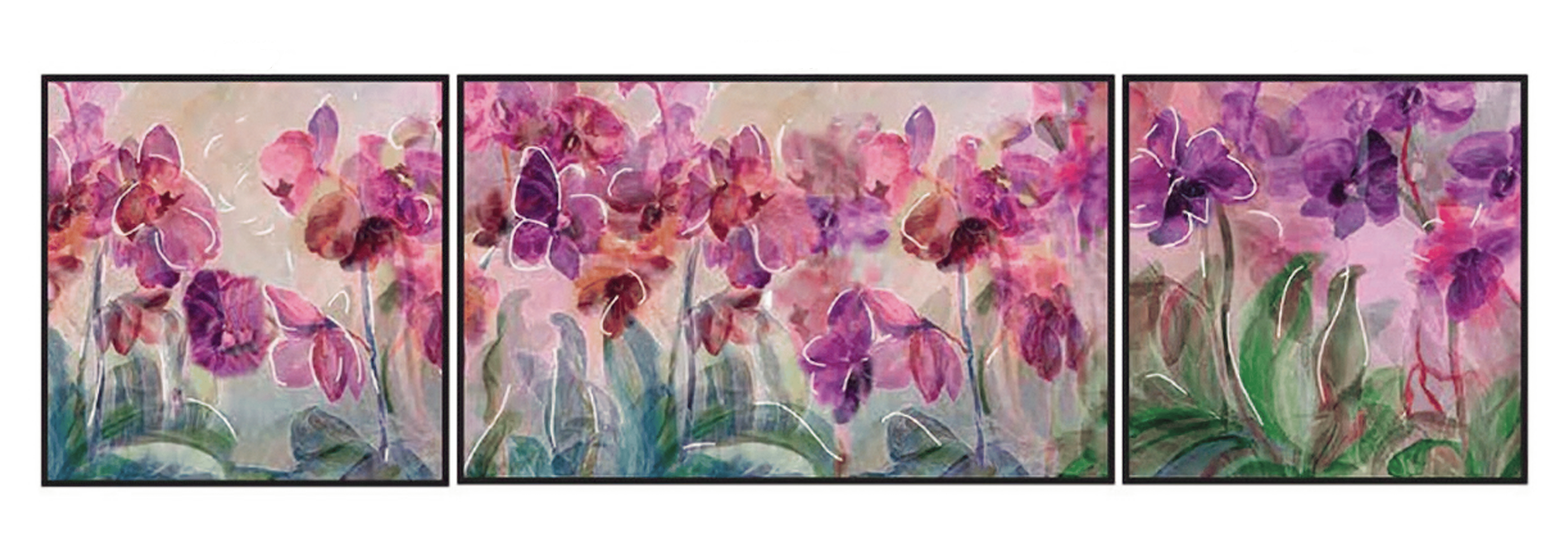 "Winter with Blooming Orchids" power box art wrap panels • Artist: Shakun Maheshwari